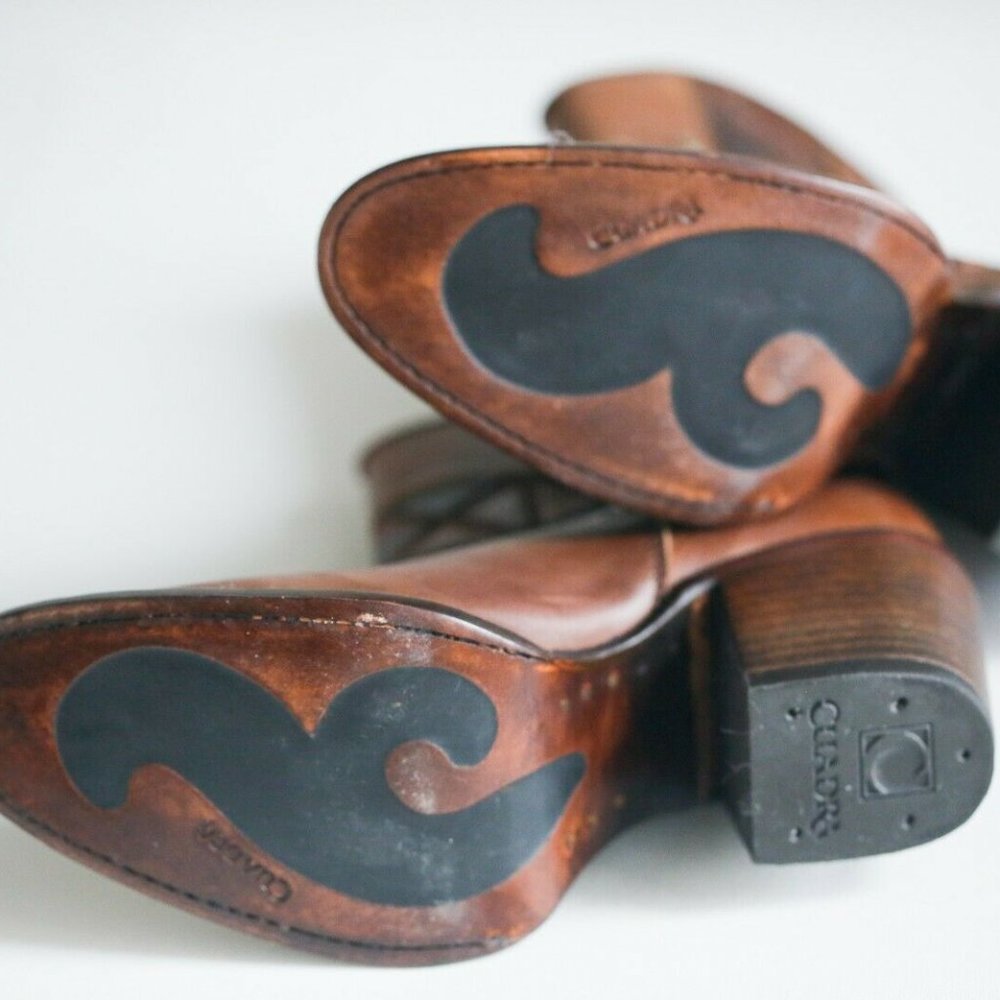 Cuadra Brown Leather Patchwork Detail Booties - image 6